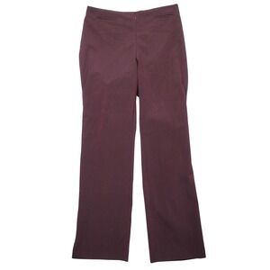 Necessary Objects VTG Trousers Women Large Plum Solid Stretch Polyester Rayon